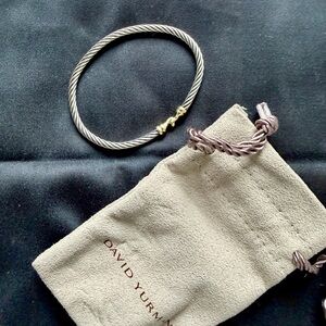 David Yurman Teen Buckle Bracelet with 14k Gold (size L) Two-Tone Cable Bracelet